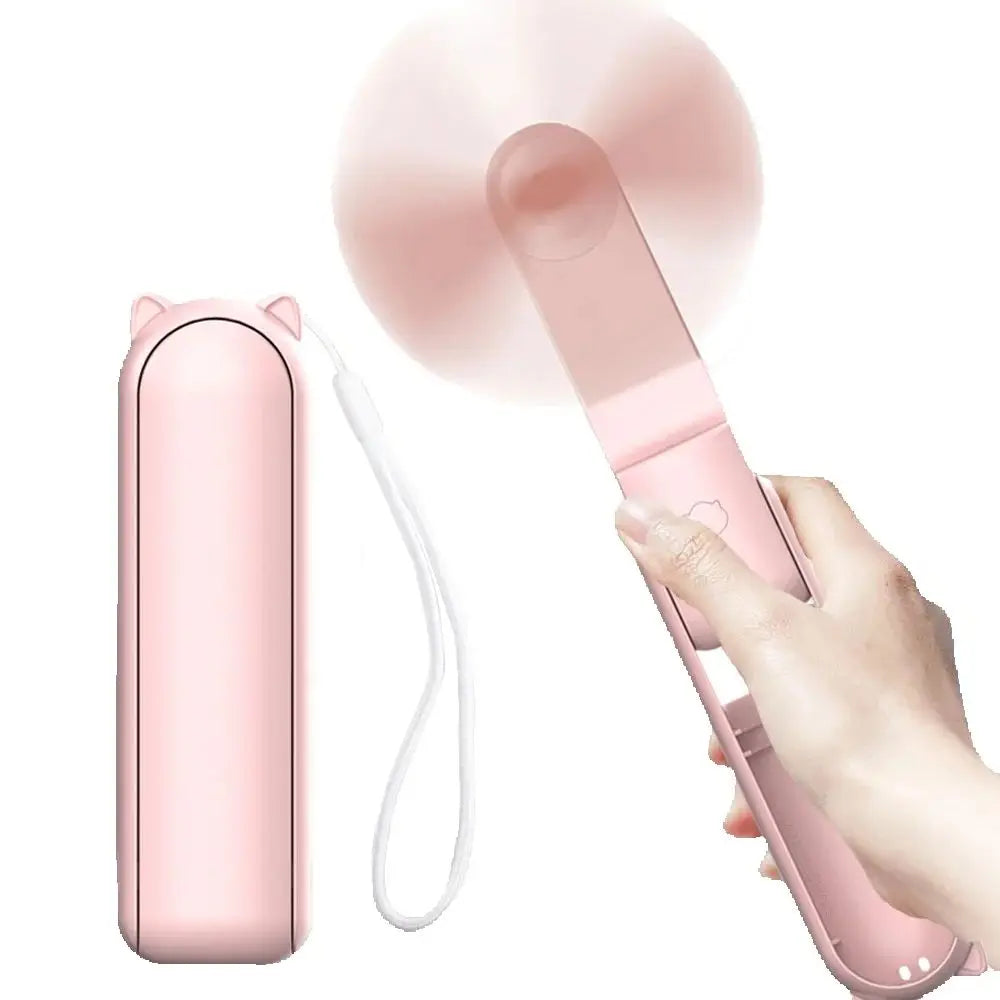 Portable Mini Fan 2000mAh USB Rechargeable 3 Speed Handheld Foldable Fan Hand Held Small Pocket Travel Fan with Handy