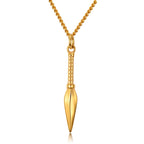 Gold Spear Pendant Necklace Box Chain Statement