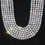 NY Stainless Steel Tennis Necklaces Woman Trend Men Women Iced Out 4mm Zircon Tennis Chains Jewelry No Fade