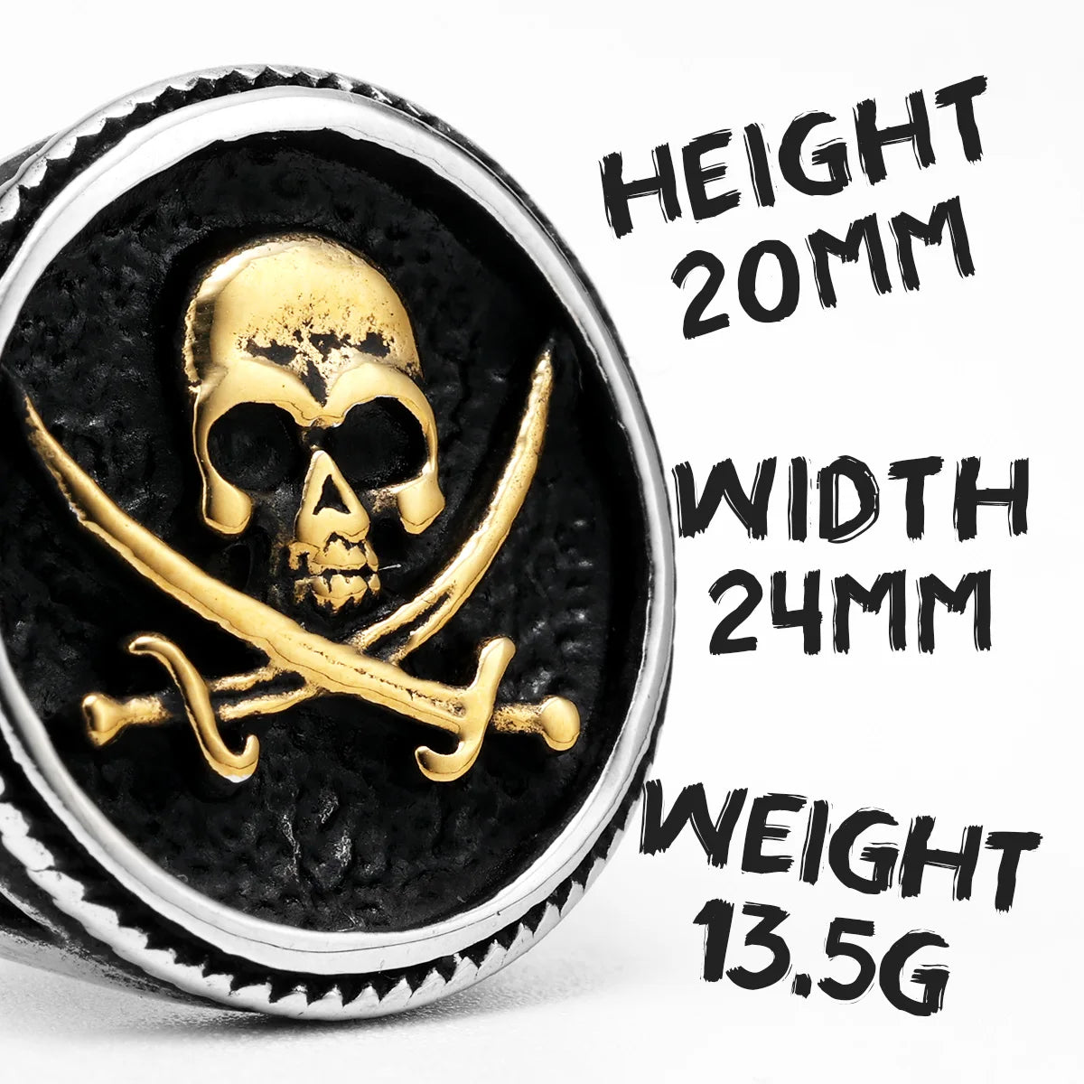Pirate Skull Ring — Stainless Steel