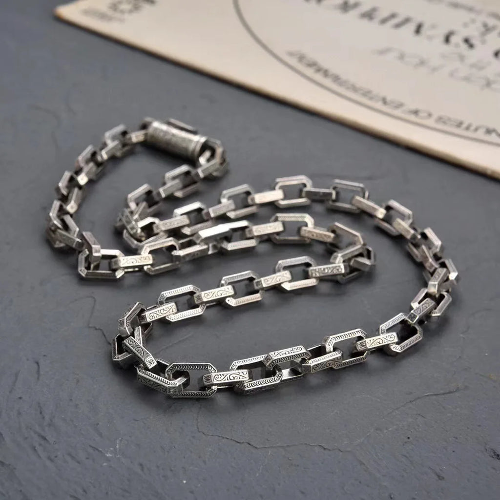 Brass Punk Hiphon rock link Chain Cool Necklace Clavicle Chain Necklace For Women Men Girls Party Jewelry