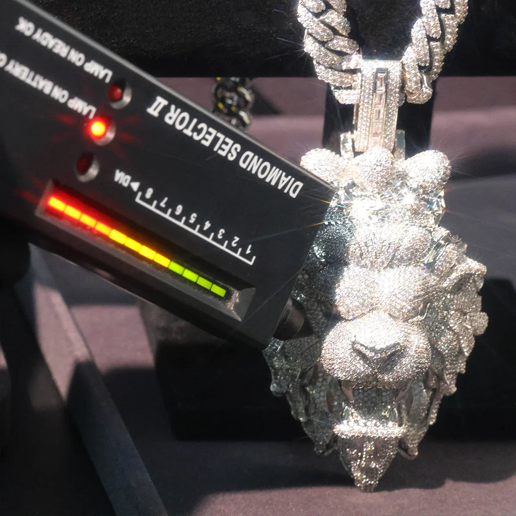 Iced Out Lion Head Cuban Pendant Necklace — Copper Alloy