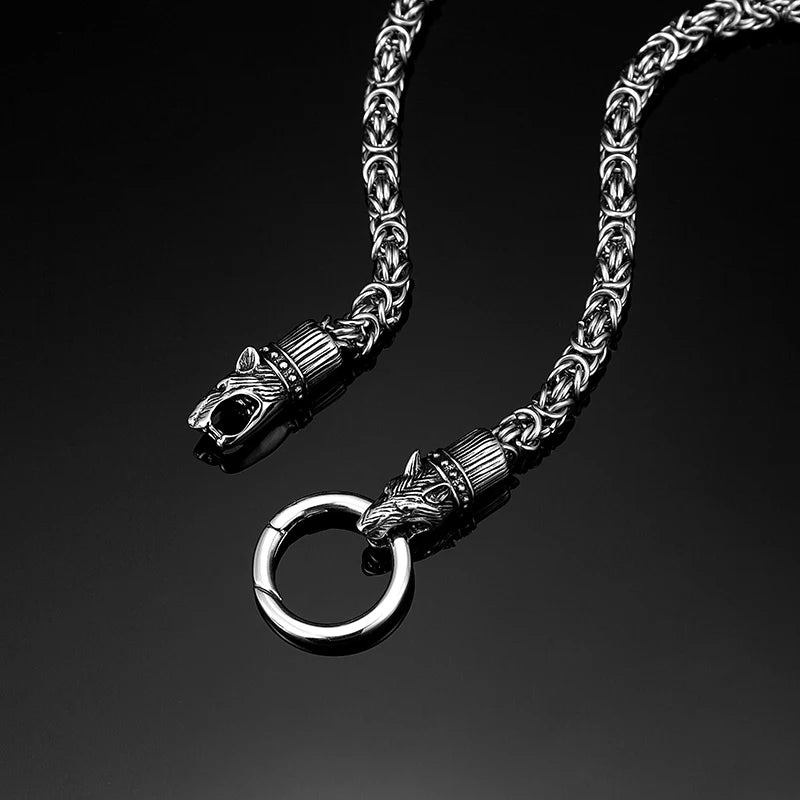 Animal Pendant Necklace Wolf Dog Skull Snake — Stainless Steel