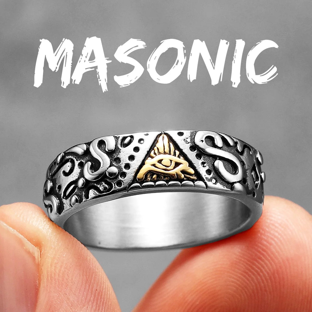 Masonic Eye Ring — Stainless Steel