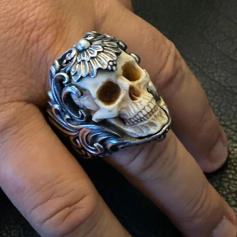 Hip Hop Style Skull Shaped Party Gift Jewelry with Adjustable Opening, 1 Ring