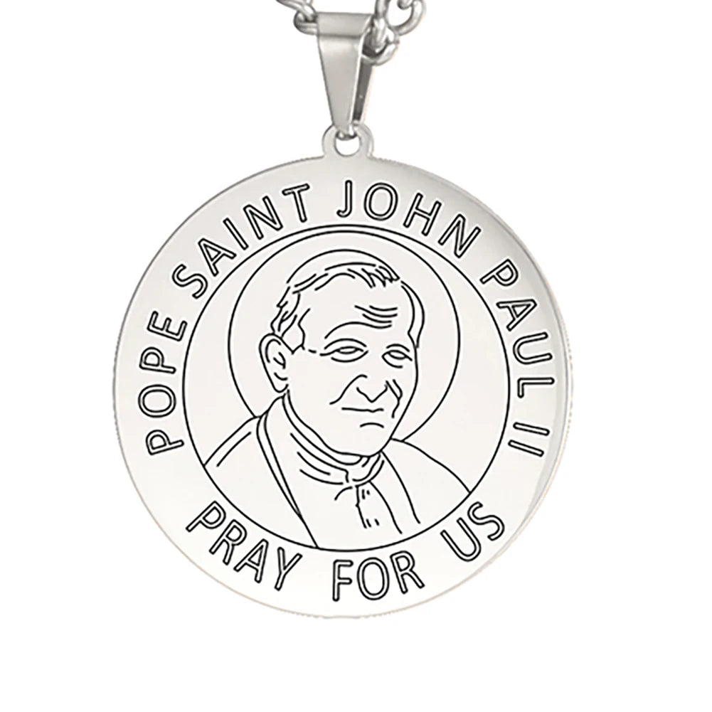 Dawapara Saint Christopher Medal Necklace Jesus Truet In You Amulet Catholic Jewelry Travelers Driver Gifts Stainless