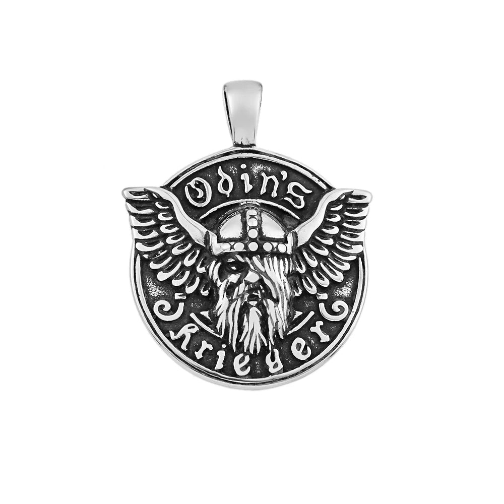 Odin Steel Pendant Vintage Nordic Vikings Head