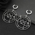 Baphomet Steel Earrings Sigeal Sigil Lucifer Satan