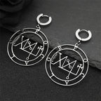 Baphomet Steel Earrings Sigeal Sigil Lucifer Satan