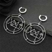 Focalor Sigil of Lucifer Baphomet Hoop Drop Earrings
