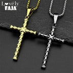 Cross Steel Pendant Christian Punk Biker