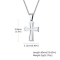 Cross Silver Pendant Necklace — Stainless Steel