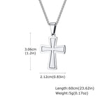 Minimal Cross Pendant — Silver Stainless