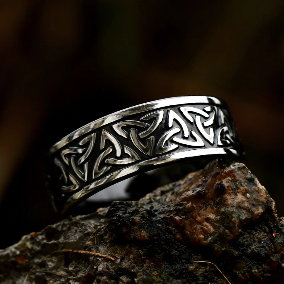Valknut Steel Ring Vintage Vikings Party