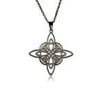 Skyrim Witchcraft Witches Knot Necklace Stainless Steel Triquetra Celtics Magic Knot Wicca Neck Chains  Amulet Jewelry for Women