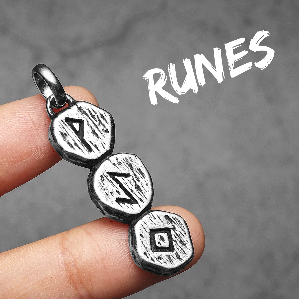Viking Rune Pendant Necklace — Stainless Steel