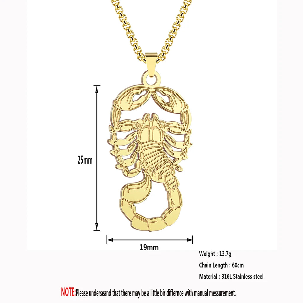 Gothic Scorpion Pendant Necklace — Stainless Steel