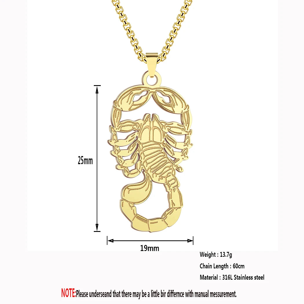 Gothic Scorpion Pendant Necklace — Stainless Steel