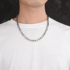 Vintage Byzantine Chain Choker Necklace & Bracelet — Silver-Tone