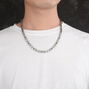 Vintage Byzantine Chain Choker Necklace & Bracelet — Silver-Tone