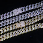 Iced Out Cuban Chain Necklace Stainless Steel 18MM