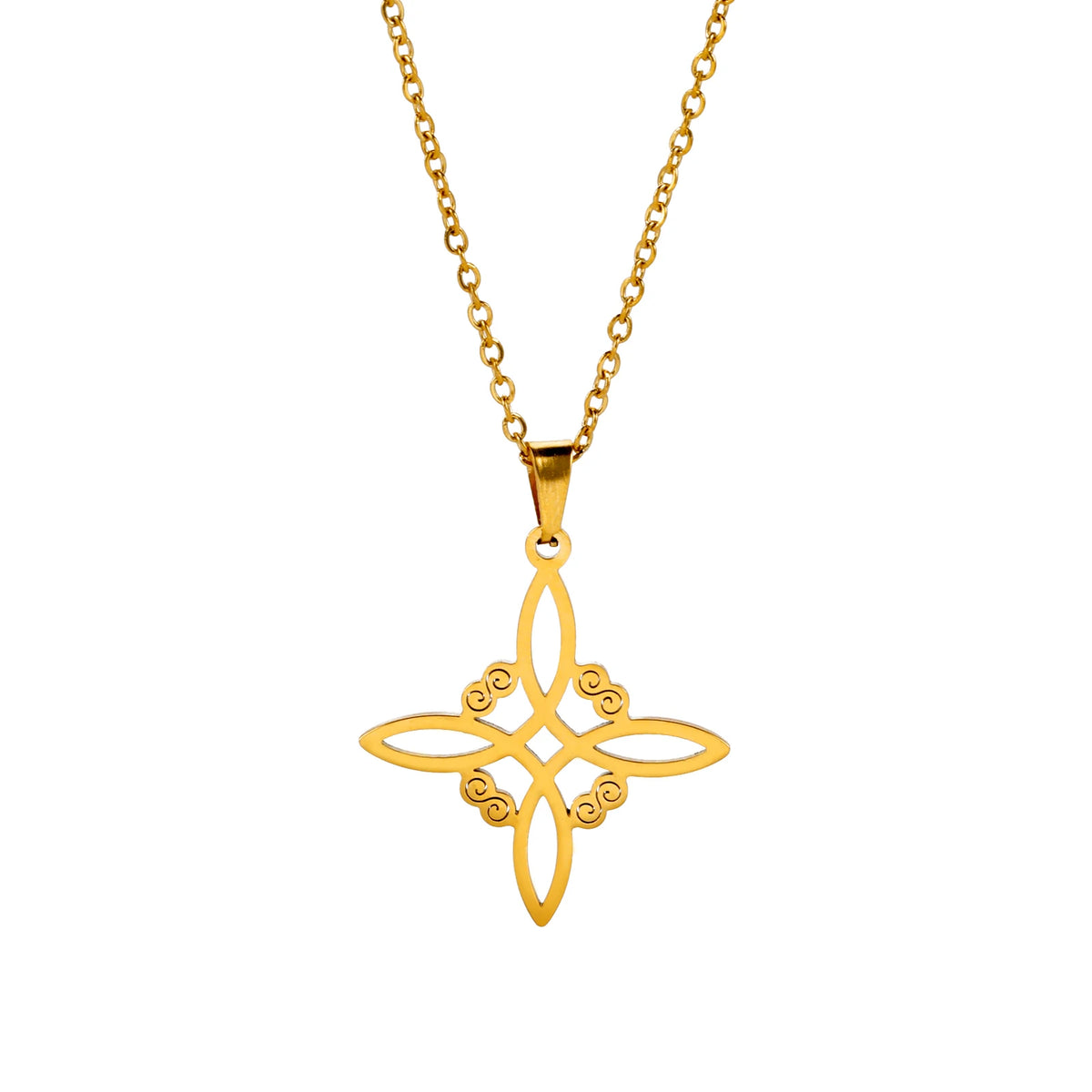 Witch Knot Pentagram Double Amulet Protection Necklace