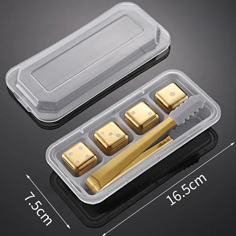Reusable Whiskey Stones Stainless Steel Ice Cubes Quick-Freeze Wine Cooler Food Grade Metal Pellets Beer Cooler Bar