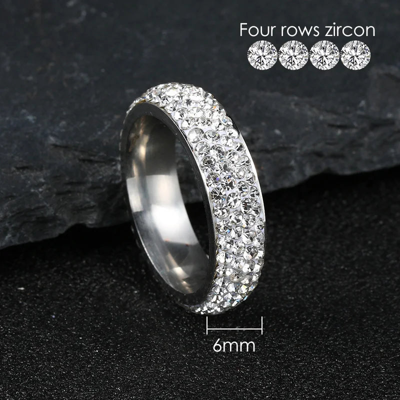 Luxury Iced Out Ring Homme Titanium Steel Chunky Rings For Men Women Couple Fashion Jewelry Accessories Wholesale Korea Style