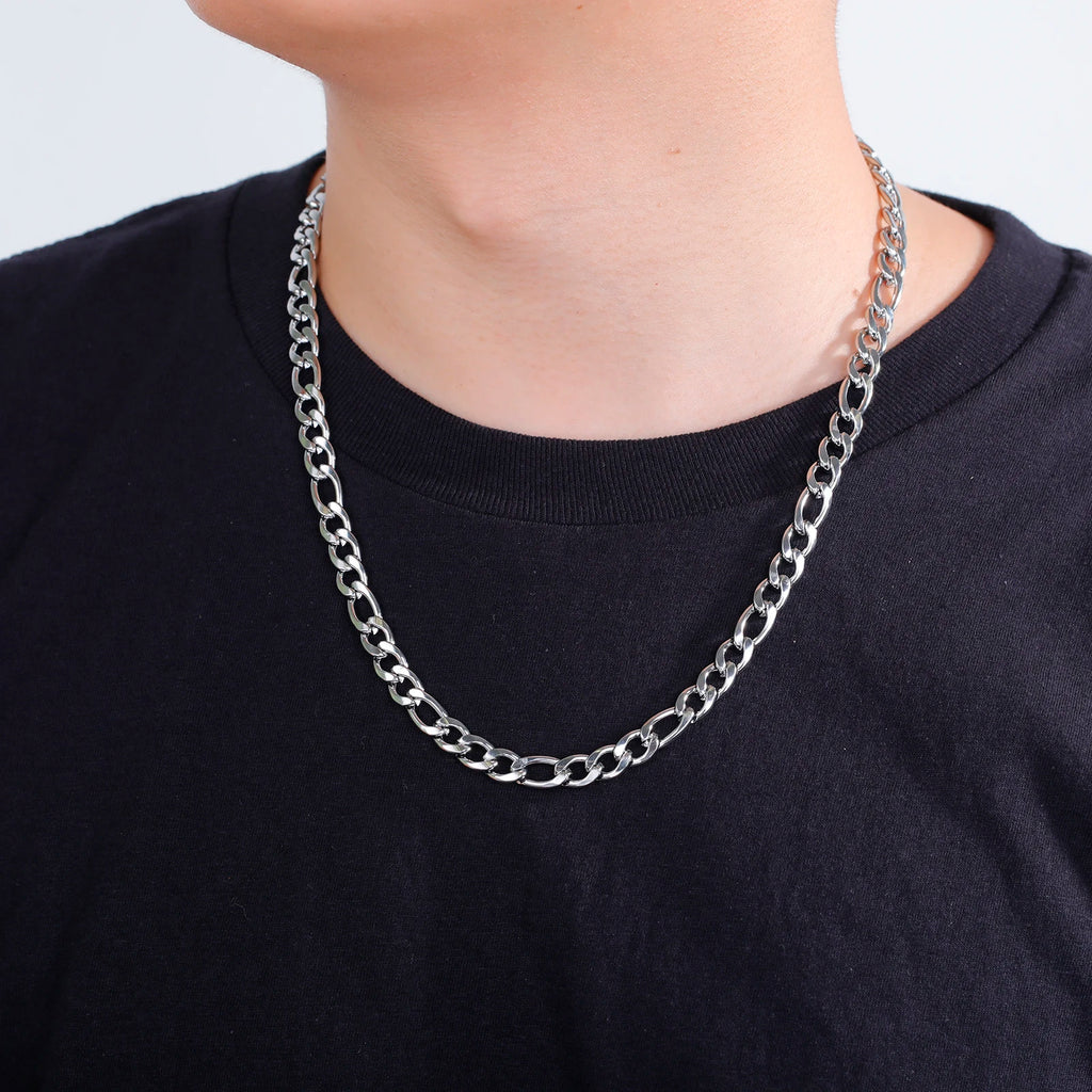 Skyrim Figaro Chain Necklace for Men Women Stainless Steel Gold Color Basic Punk Long Thick Link Chains Jewelry Gift Wholesale