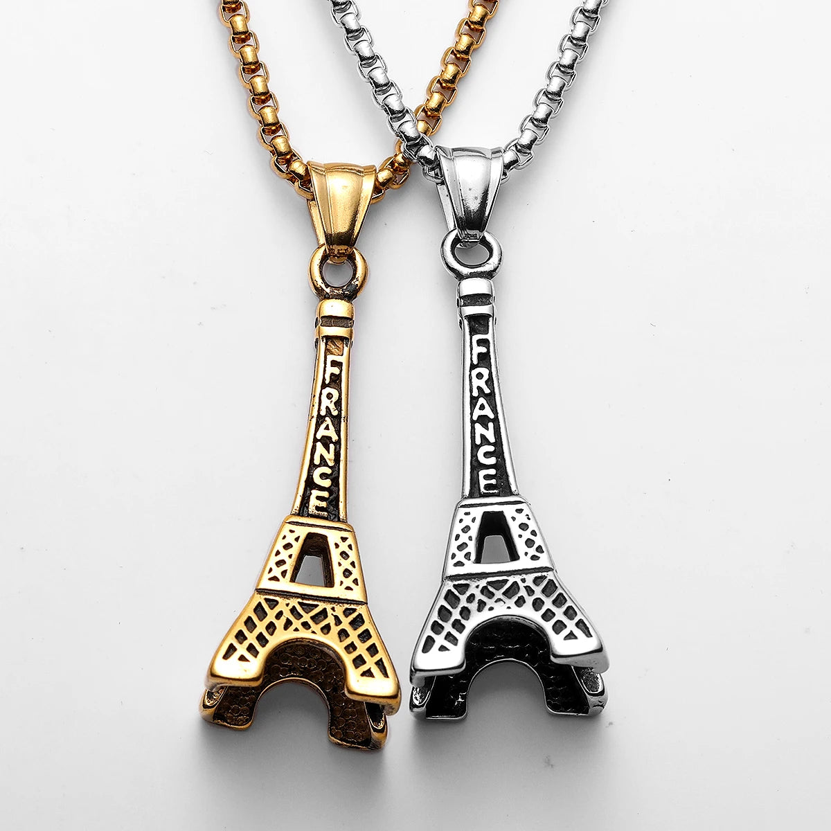 Eiffel Tower Pendant Necklace — Stainless Steel
