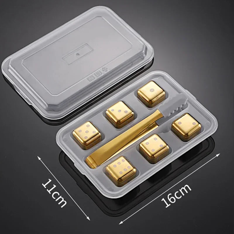 Reusable Whiskey Stones Stainless Steel Ice Cubes Quick-Freeze Wine Cooler Food Grade Metal Pellets Beer Cooler Bar