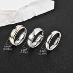 Vnox 3pcs/set Men's Stainless Steel Rings Set, Black Silver Gold Color Wedding Band, Anniversary Birthday Party Jewelry