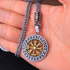 Viking Vegvisir Compass Pendant — Stainless Steel