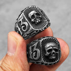 Lucky 13 Skull Ring Black — Stainless Steel