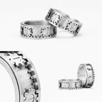 Fidget Spinner Gemstone Ring — Stainless Steel