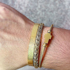 Open Carving Spanish Scripture Cross Bracelet — Stainless Steel