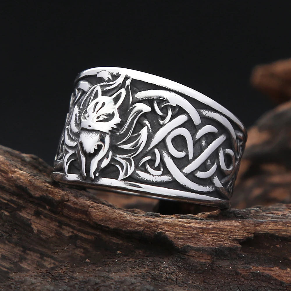 Nine Tailed Fox Ring — Stainless Steel