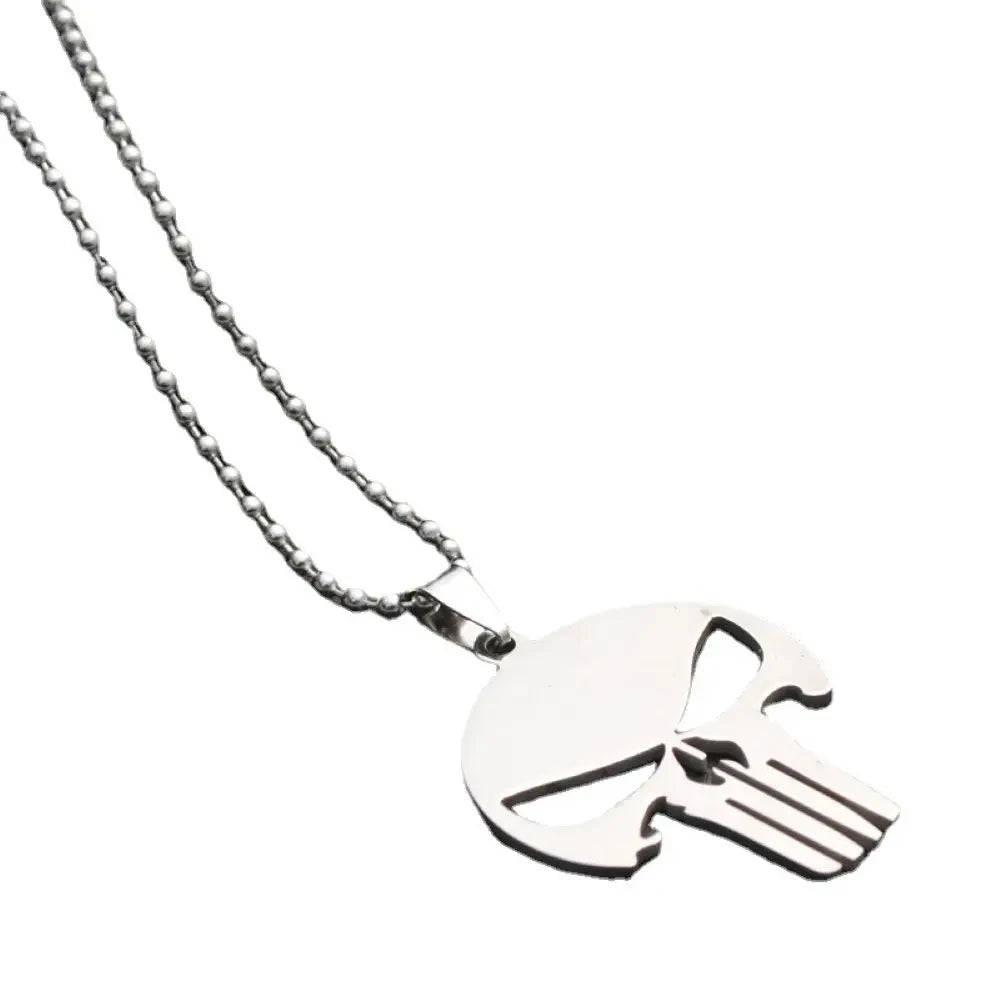 Fashion Retro Punk Skull Men's Pendant Necklace Vintage Hip Hop Titanium Steel Stainless Steel Necklace Gifts Wholesale