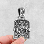 Men's Stainless Steel Vintage Viking Necklace Religious Belief Jesus Odin Valknut Fashion Pendant Warrior Shield Amulet Jewelry