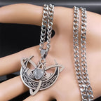 Heart Celtic Knot Steel Pendant Crescent Moon