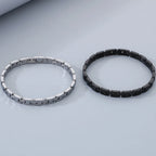 Never Scratched Tungsten Steel Men's Bracelets Black Silver Color 6MM Width H Style Link Chain Bracelet for Man Women