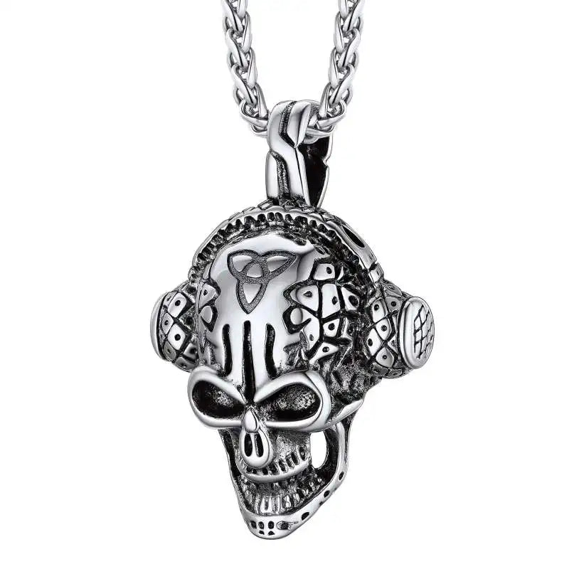 Skull Pendant Necklace — Stainless Steel Gothic