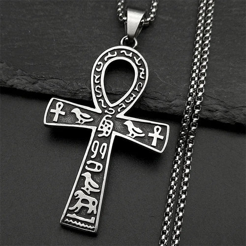 Cross Egyptian Steel Pendant Anka Vintage