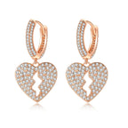 Crystal Heart Hoop Earrings — Stainless