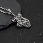 Crown Lion Steel Pendant European American Retro