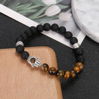 Tiger Eye Lava Bead Chakra Bracelet