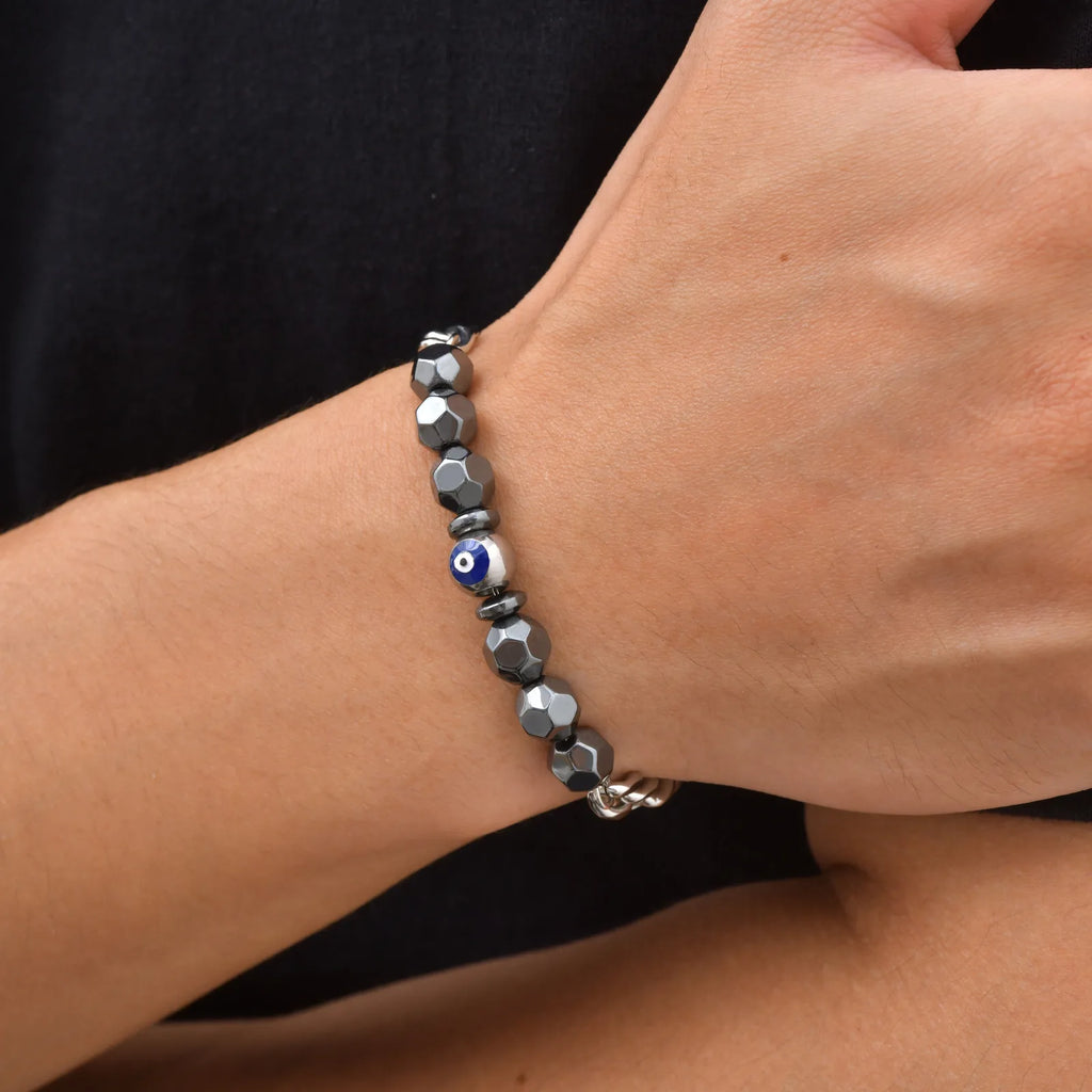 Evil Eye Cuban Chain Bracelet — Stainless Steel