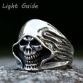 2022 NEW Men's 316L stainless steel ring punk death skull Ring For Men fashion for teen hip hop Halloween Jewelry free