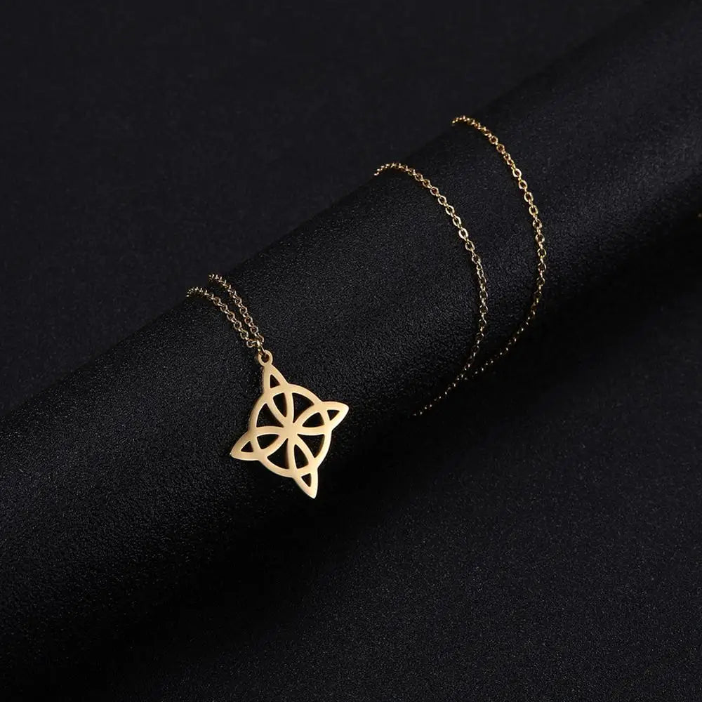 Vintage Witch Knot Silver Necklace