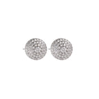 TrendMen Hiphop Rock Round Copper Zirconia Stud Earrings For Men Boy Silver Color Metal Crystal Earring Party Ear